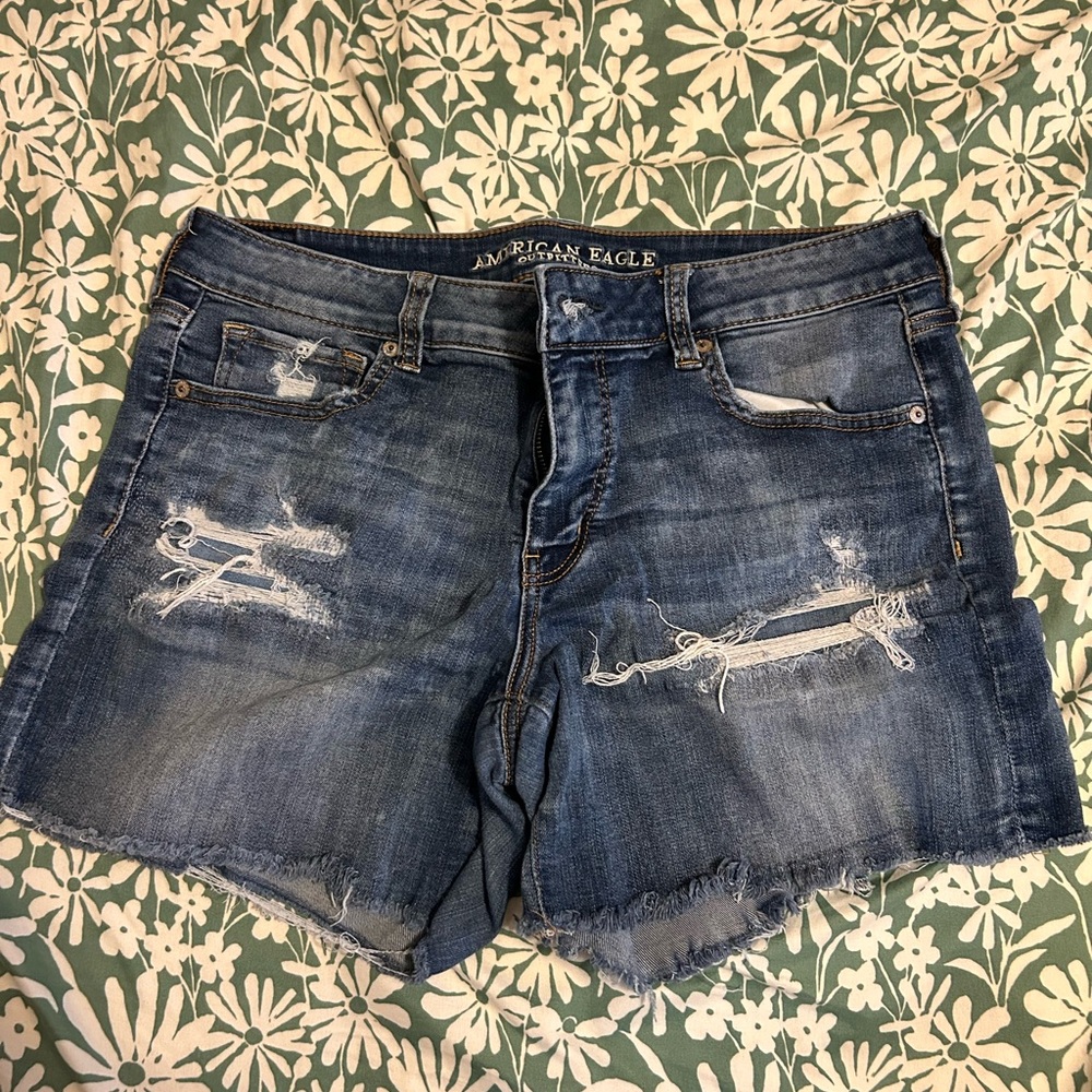 American Eagle Outfitters Ripped Blue Jean Shorts